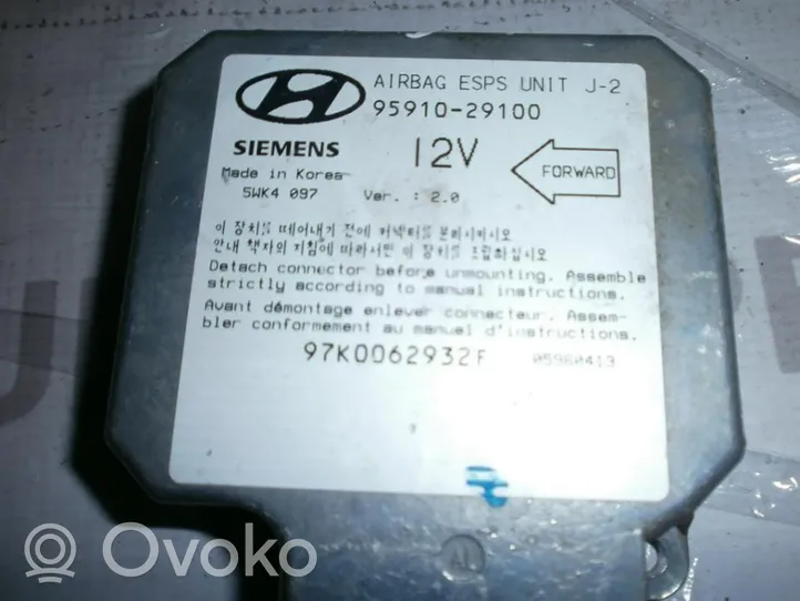 Hyundai Elantra Oro pagalvių valdymo blokas 9591029100