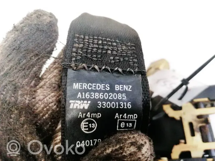 Mercedes-Benz ML W163 Aizmugurējā drošības josta A1638602085