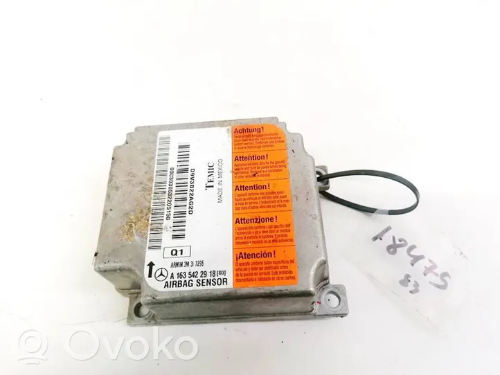 Mercedes-Benz ML W163 Gaisa spilvenu vadības bloks A1635422918