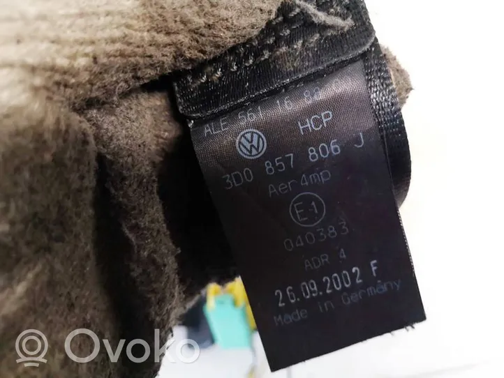 Volkswagen Phaeton Saugos diržas galinis 3d0857806j