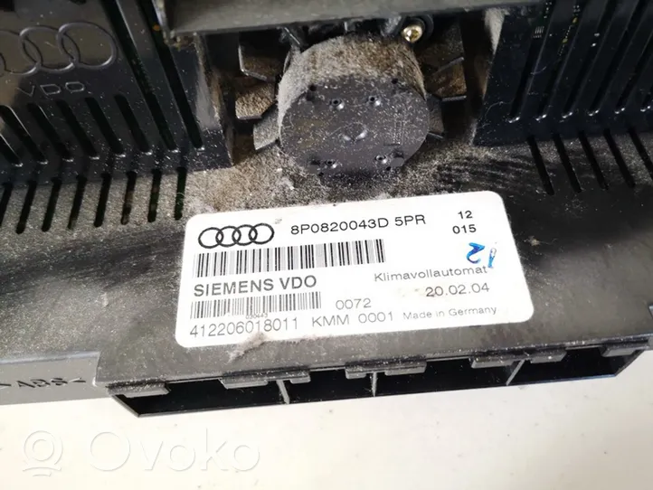 Audi A3 S3 8P Ilmastoinnin ohjainlaite 8p0820043d