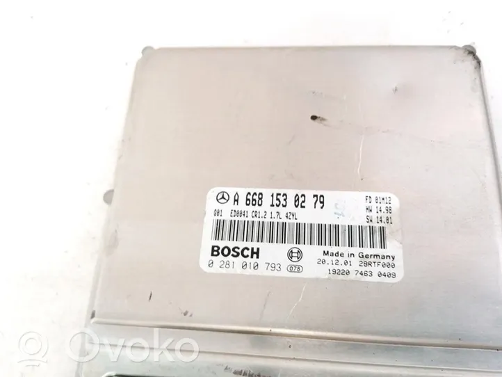 Mercedes-Benz A W168 Engine control unit/module A6681530279