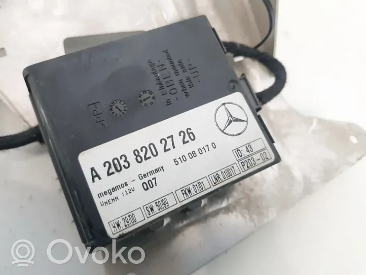 Mercedes-Benz S W220 Boîtier module alarme A2038202726