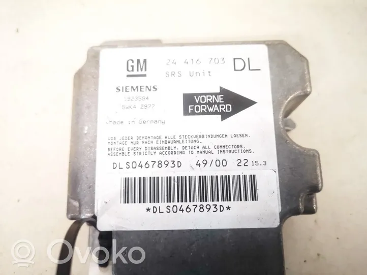 Opel Astra G Module de contrôle airbag 24416703dl