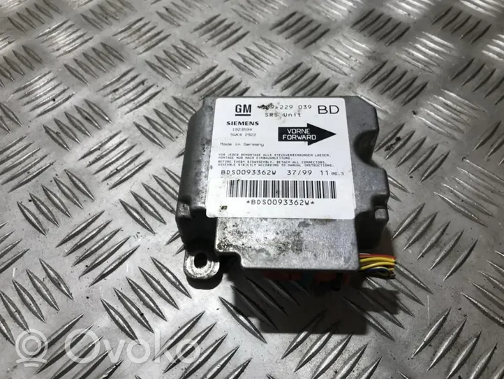 Opel Vectra B Airbag control unit/module 09229039bd