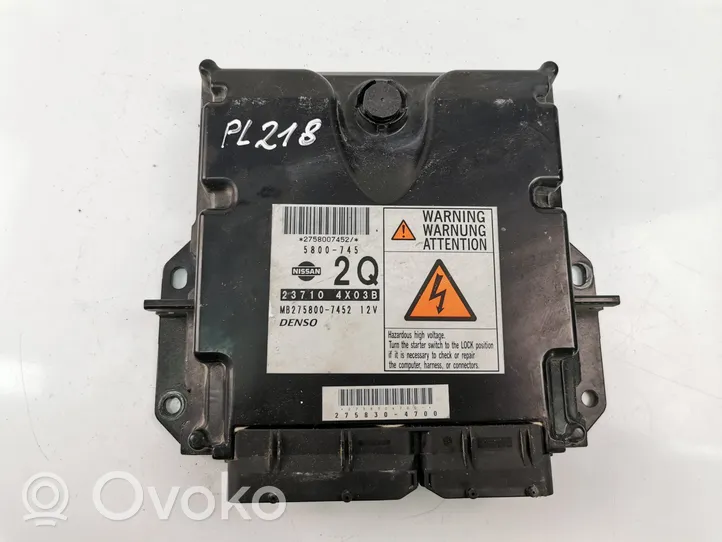 Nissan NP300 Unité de commande, module ECU de moteur 237104X03B