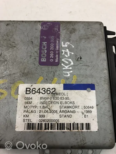 BMW 3 E30 Komputer / Sterownik ECU silnika 0260200005