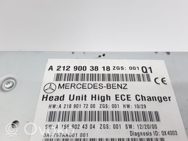 Mercedes-Benz E W212 Radija/ CD/DVD grotuvas/ navigacija A2129003818