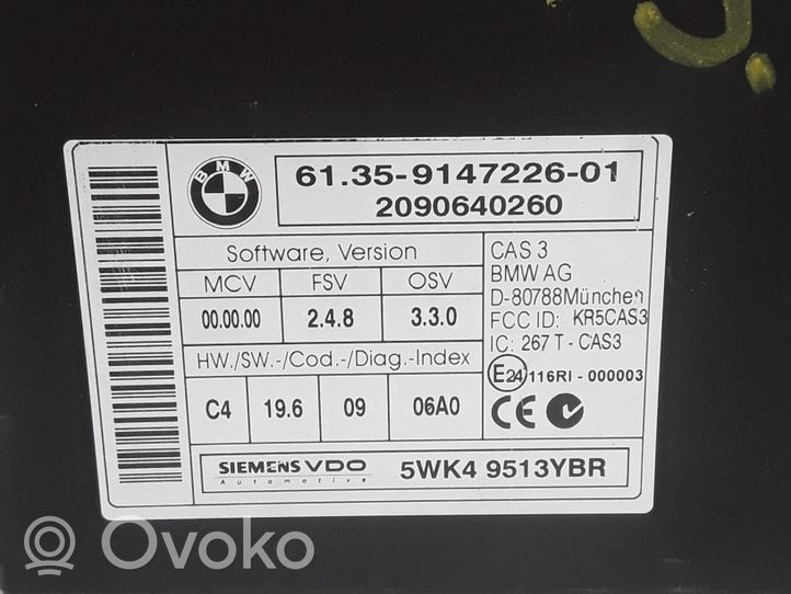 BMW 3 E90 E91 Kit calculateur ECU et verrouillage 8507138