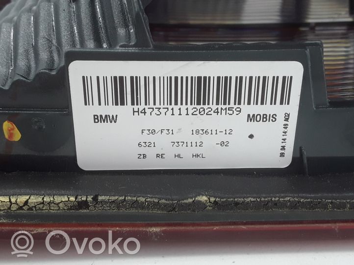 BMW 3 F30 F35 F31 Lampy tylnej klapy bagażnika 7371112