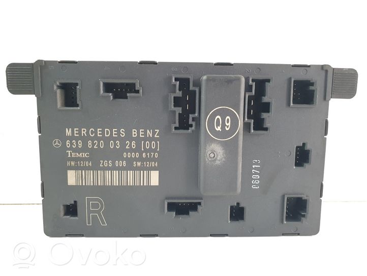 Mercedes-Benz Vito Viano W639 Unité de commande module de porte 6398200326