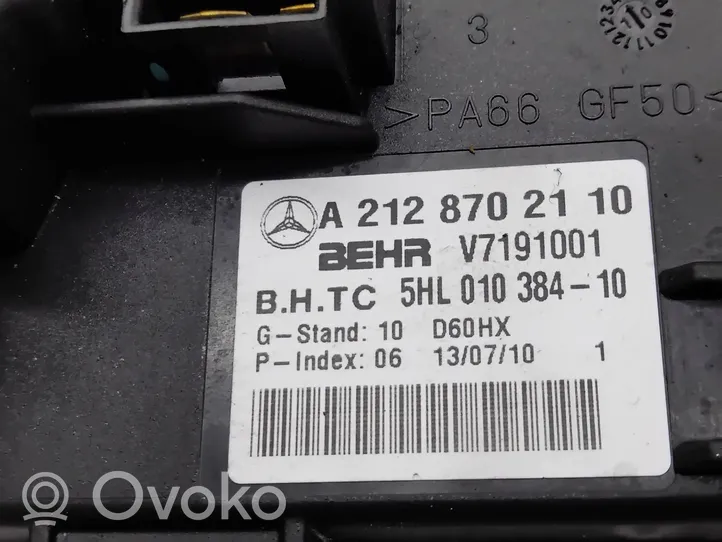Mercedes-Benz E W212 Rezystor / Opornik dmuchawy nawiewu A2128702110
