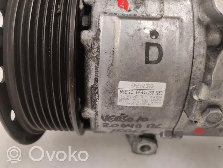 Toyota Verso Ilmastointilaitteen kompressorin pumppu (A/C) 447260-1258