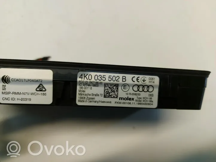 Audi A6 S6 C8 4K Moduł ładowania bezprzewodowego 4K0035502B