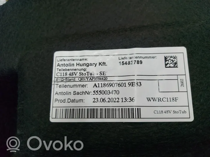 Mercedes-Benz CLA C118 X118 Wykładzina podłogowa bagażnika A1186907601