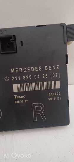 Mercedes-Benz E AMG W211 Unité de commande module de porte 2118200426