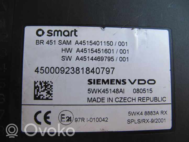 Smart ForTwo II Unité de contrôle SAM A4515401150