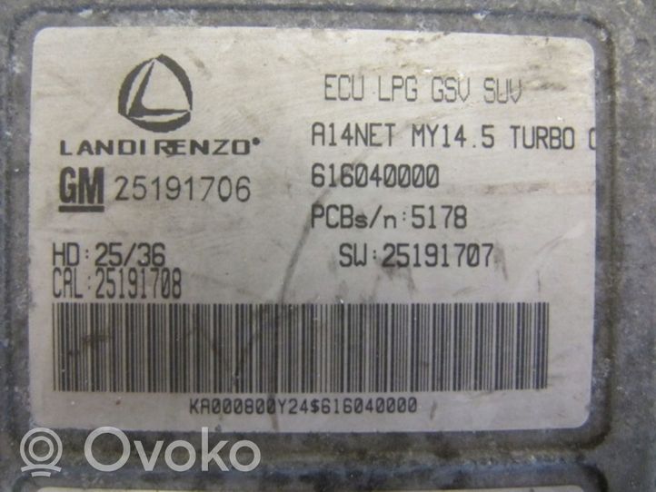 Opel Mokka LP gas control unit module 25191706