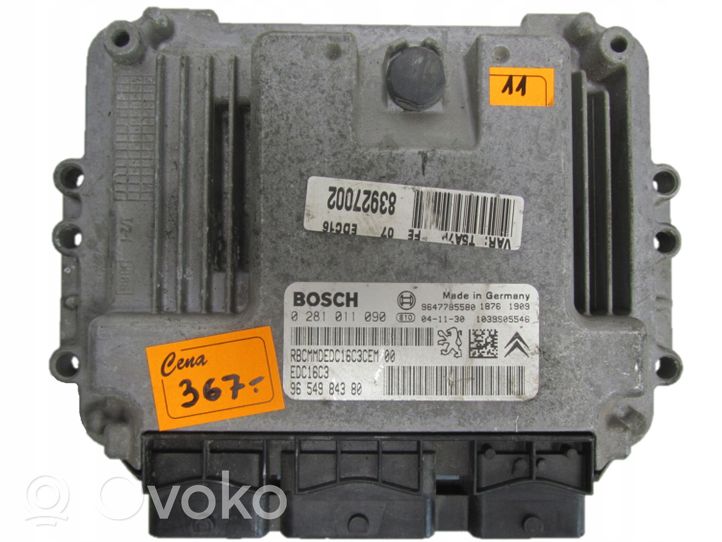 Peugeot 307 Calculateur moteur ECU 0281011090