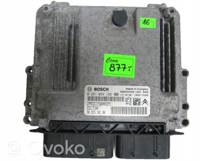 Citroen C4 Cactus Engine control unit/module 0281034189