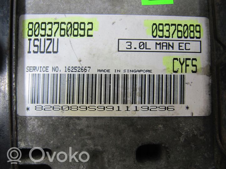 Isuzu Trooper Sterownik / Moduł ECU 8093760892