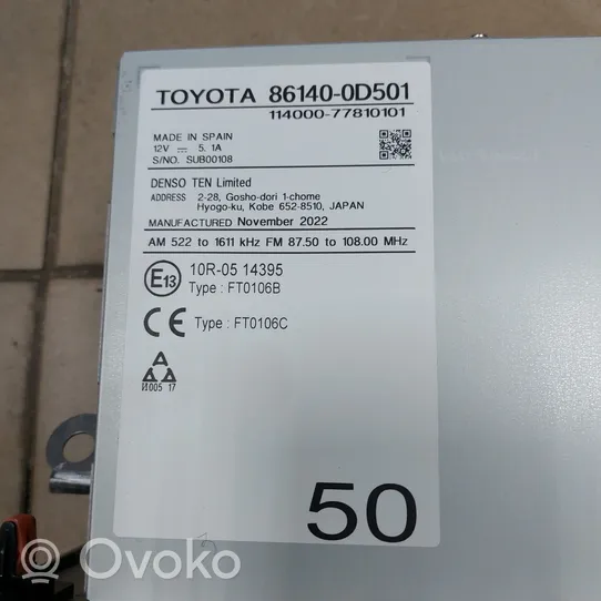 Toyota Yaris XP210 Unità principale autoradio/CD/DVD/GPS 861400D501