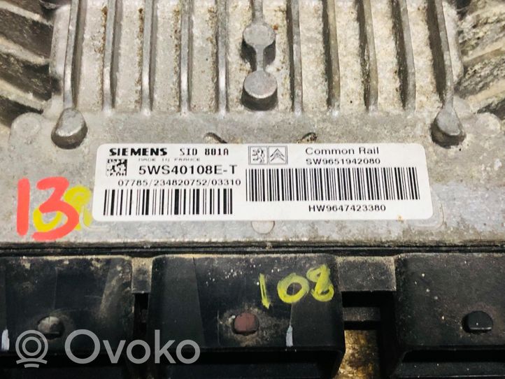 Citroen Berlingo Centralina/modulo motore ECU 5WS40108E-T