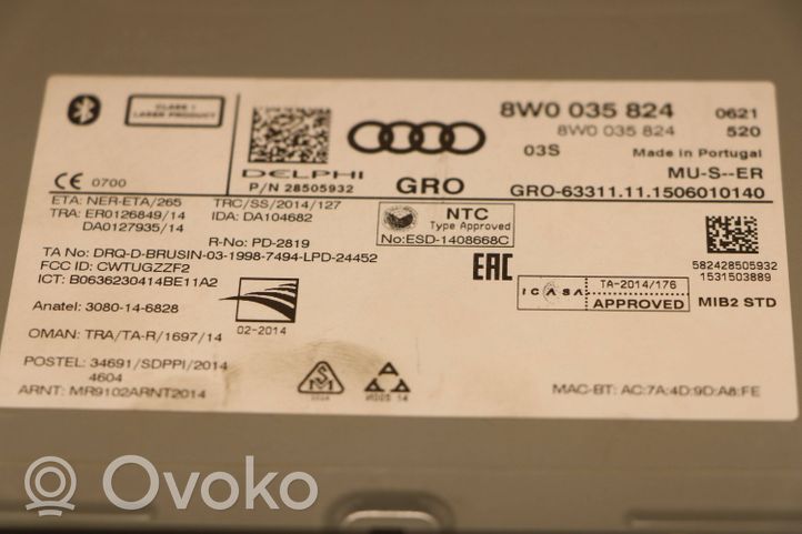 Audi A4 S4 B9 Unità principale autoradio/CD/DVD/GPS 8W0035824