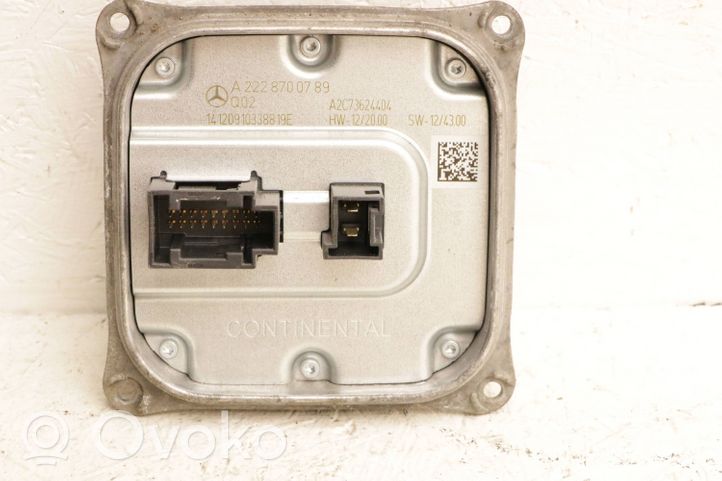 Mercedes-Benz E C207 W207 Module de ballast de phare Xenon A2228700789