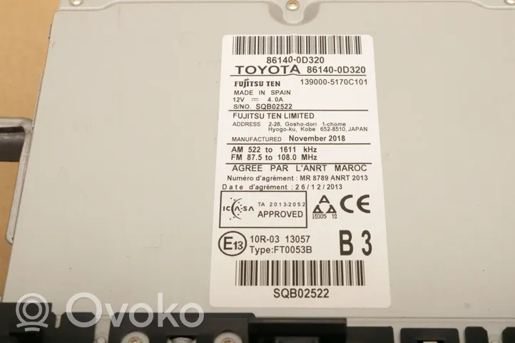 Toyota Yaris Panel / Radioodtwarzacz CD/DVD/GPS 86140-0D320