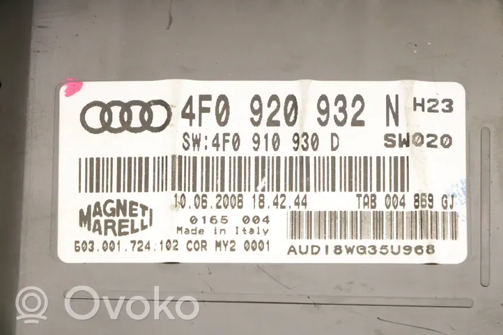 Audi RS6 C6 Compteur de vitesse tableau de bord 4F0920932N