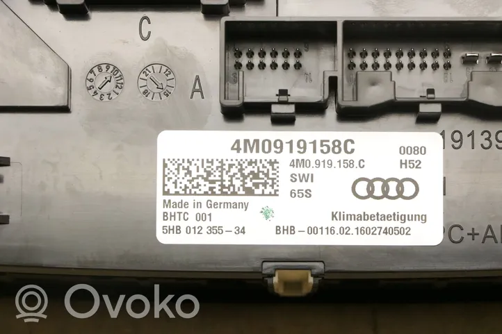 Audi Q7 4M Climate control unit 4M0919158C