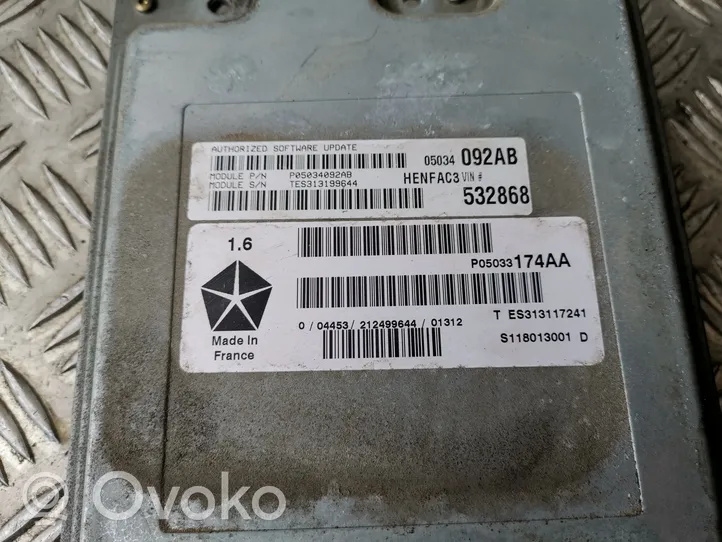 Chrysler PT Cruiser Calculateur moteur ECU 05034092AB