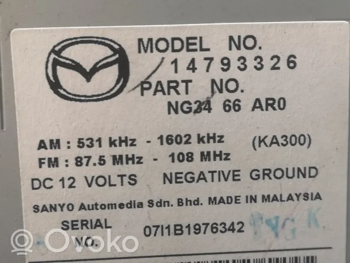 Mazda MX-5 NC Miata Unité principale radio / CD / DVD / GPS NG3466AR0