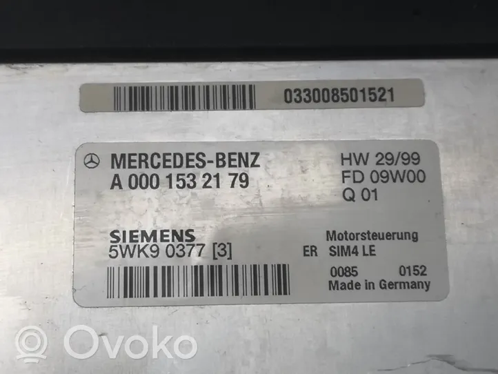 Mercedes-Benz SLK R170 Centralina/modulo del motore 0001532179