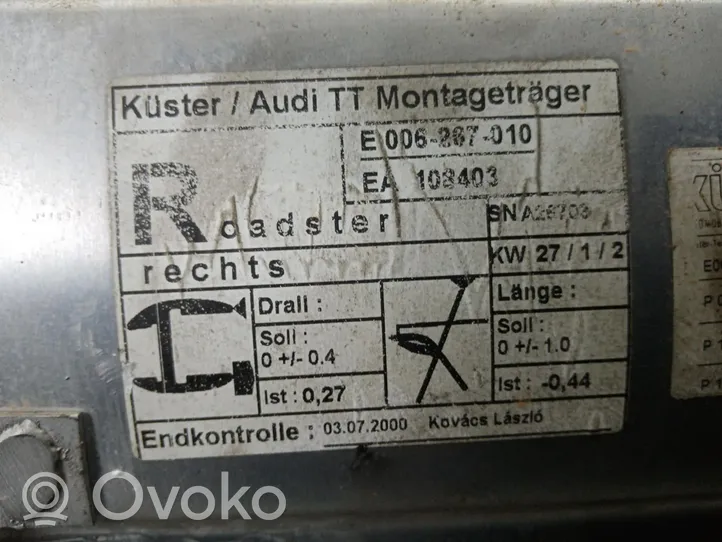 Audi TT Mk1 Etuoven sähkökäyttöinen ikkunan nostin 8N7837730