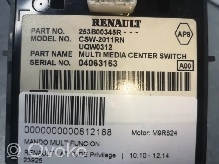 Renault Latitude (L70) Przyciski multifunkcyjne 253B00345R