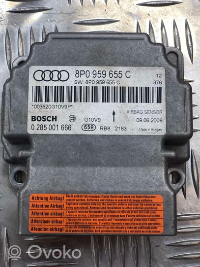 Audi A3 S3 A3 Sportback 8P Turvatyynyn ohjainlaite/moduuli 8P0959655C