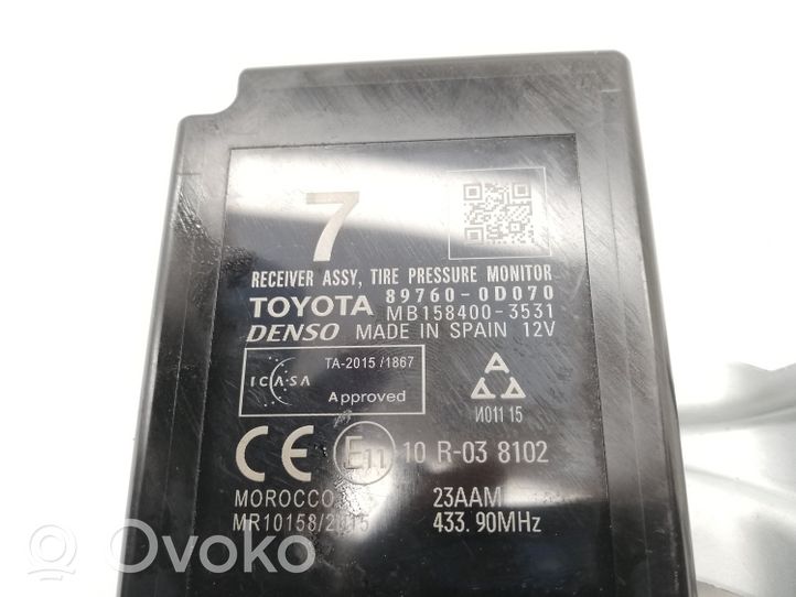 Toyota Yaris Sterownik / Moduł kontroli ciśnienia w oponach 897600D070
