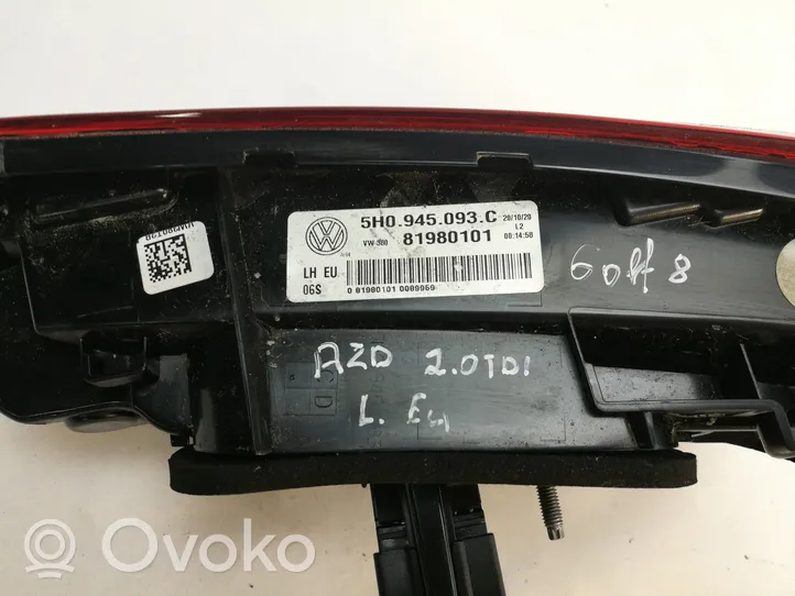 Volkswagen Golf VIII Aizmugurējais lukturis pārsegā 5H0945093C