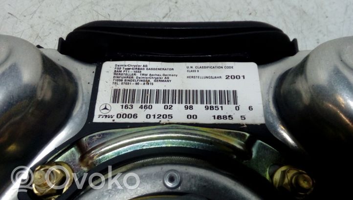 Mercedes-Benz ML W163 Poduszka powietrzna Airbag kierownicy 1634600298