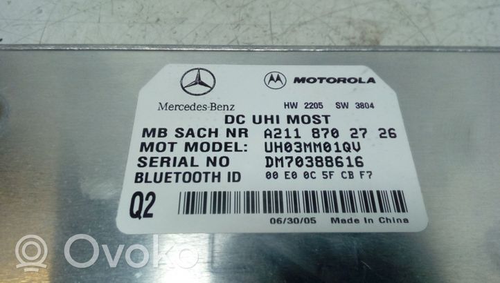 Mercedes-Benz C W203 Moduł / Sterownik Bluetooth A2118702726