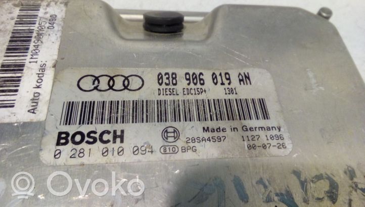 Audi A4 S4 B5 8D Unidad de control/módulo del motor 038906019AN