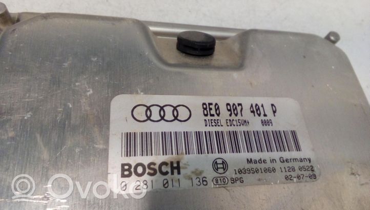 Audi A4 S4 B6 8E 8H Unidad de control/módulo del motor 8E0907401P