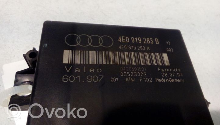 Audi A8 S8 D3 4E Pysäköintitutkan (PCD) ohjainlaite/moduuli 4E0919283B