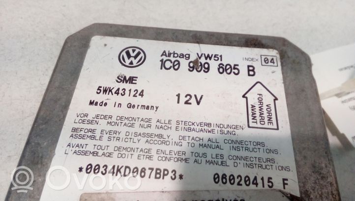 Volkswagen PASSAT B5.5 Oro pagalvių valdymo blokas 1C0909605B