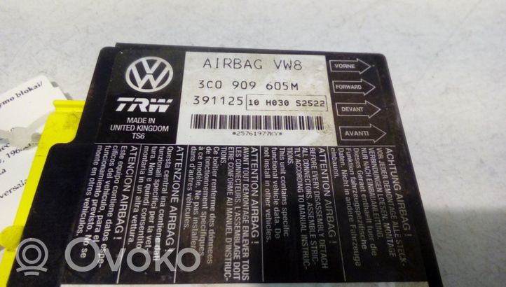 Volkswagen PASSAT B6 Oro pagalvių valdymo blokas 3C0909605M