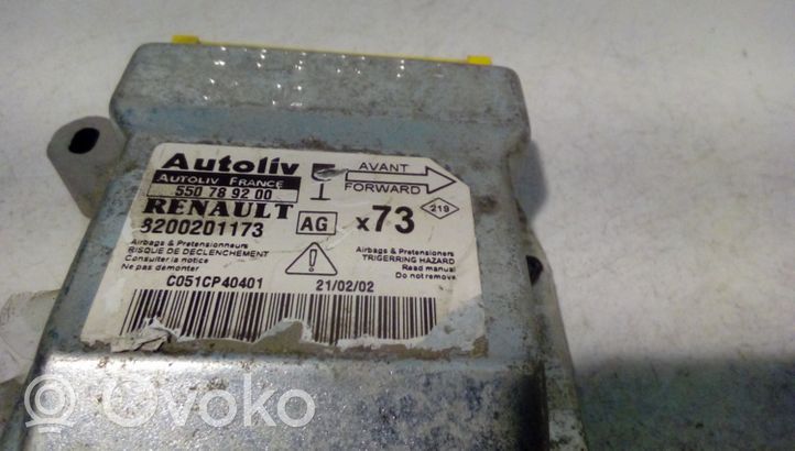 Renault Vel Satis Turvatyynyn ohjainlaite/moduuli 550789200