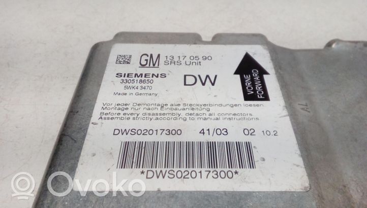 Opel Vectra C Sterownik / Moduł Airbag 13170590