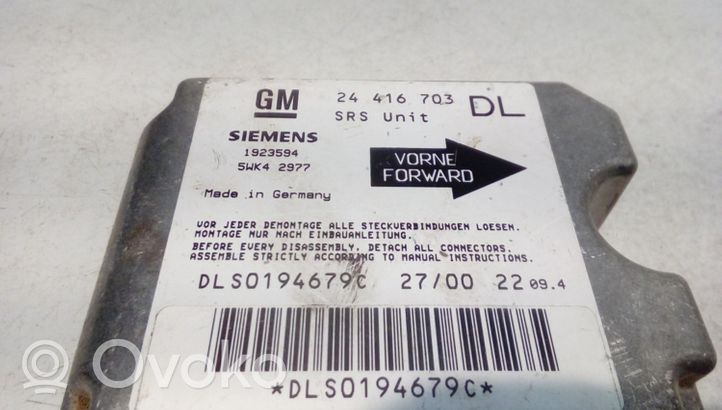 Opel Astra G Module de contrôle airbag 24416703DL